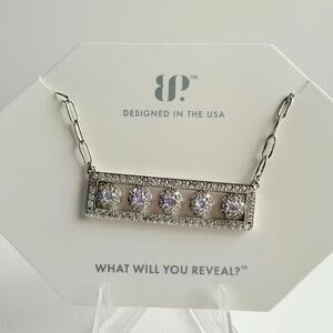 Bomb Party Bar Necklace NK17959 "Five Free Spirits" Lavender Topaz on Rhodium